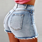 Carregue a imagem no visualizador da Galeria, Solid Cotton Denim Shorts for Women Clothing 2024 Summer Street Style High Waist Sexy Jeans Female Casual Korean Y2K Crop Pants  Amaijoin
