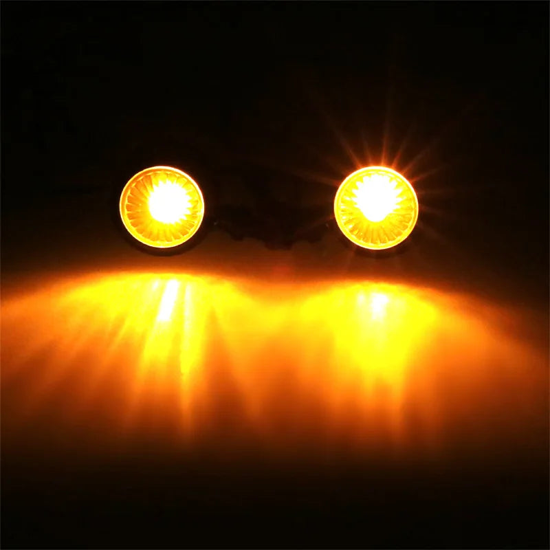 2/4PCS Universal Metal Retro Motorcycle Turn Signal 12V Indicator Light  Black Chrome Bullet Running Lights Lamp Amber Blinkers  Amaijoin