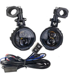 Carregue a imagem no visualizador da Galeria, Pair 100W Motorcycle Headlight Fog Lights Led Auxiliary Driving Light Spotlight Headlamp Dual Color flasher farol Moto Fog Lamp.  Amaijoin
