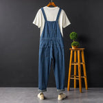 Carregue a imagem no visualizador da Galeria, 2023 Summer New Mens Bib Overalls Streetwear Denim Jumpsuits Moto Biker Jeans Trousers Male Striped Casual Long Pants Clothing  Amaijoin
