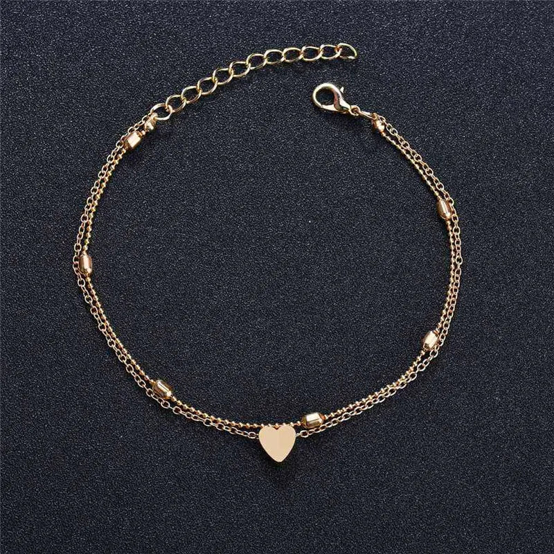 Modyle New Fashion Simple Heart Female Anklets Foot Jewelry Leg New Anklets On Foot Ankle Bracelets For Women Leg Chain Gifts  Amaijoin