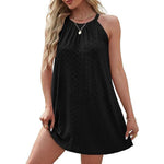 Carregue a imagem no visualizador da Galeria, Womens Summer Floral Lace Boho Beach Mini Dress Round Neck Halter Sleeveless Retro Sexy Cutout A Line Tank Dress Casual Style  Amaijoin
