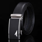 Carregue a imagem no visualizador da Galeria, For Men Famous Work Business Black Cowskin PU Strap Men Leather Belt Metal Automatic Buckle Brand High Quality Luxury Belts  Amaijoin
