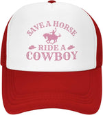 Carregue a imagem no visualizador da Galeria, Save a Horse Ride a Cowboy Hat Unisex Adjustable Summer Outdoor Adult Baseball Cap Trucker Hat for Women Men Sun Protection  Amaijoin
