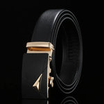 Carregue a imagem no visualizador da Galeria, For Men Famous Work Business Black Cowskin PU Strap Men Leather Belt Metal Automatic Buckle Brand High Quality Luxury Belts  Amaijoin
