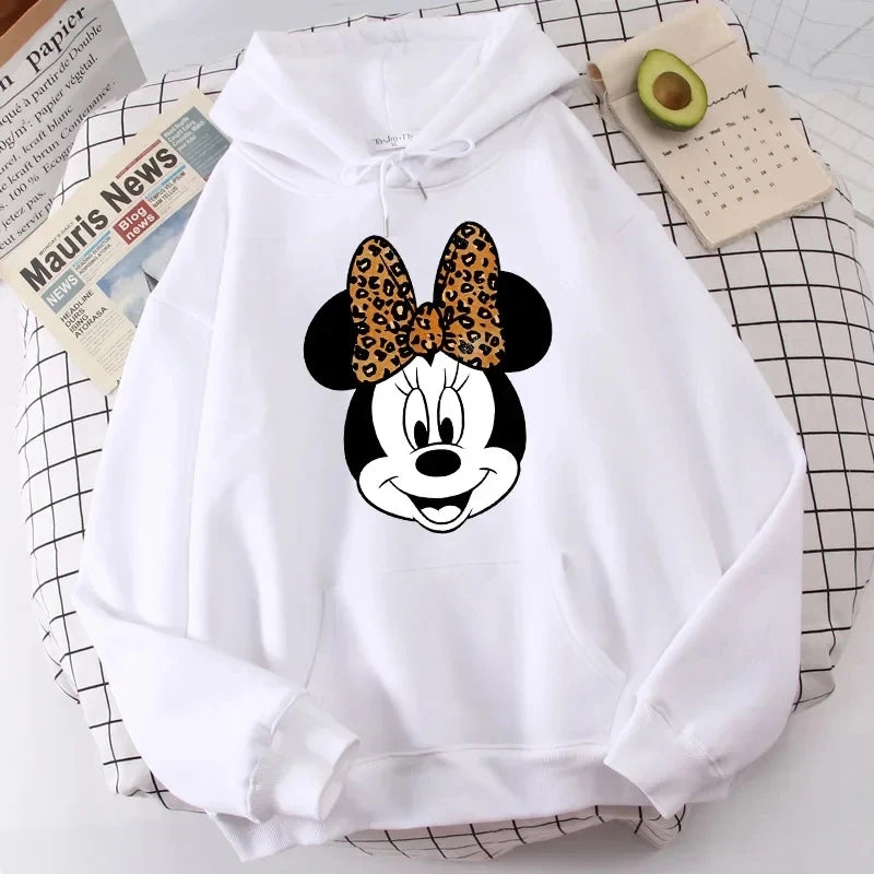 Disney Mickey Mouse Printed Hoodie Minnie Pattern Women's Sweatshirt Loose Long Sleeve Pullover Y2K Autumn Fleece Men's Hoodie  Amaijoin