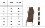 Carregue a imagem no visualizador da Galeria, Women Long Skirts High Waist Bodycon Skirt Women Solid Split Pink Skirt Autumn Winter Streetwear Straight Black Midi Skirt  Amaijoin
