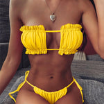 Carregue a imagem no visualizador da Galeria, Sexy New Women Bikini 2-Pieces Set Bathing Suit Summer Beach Strings Swimwear Female Micro Swimming Split Outfits White Dress  Amaijoin
