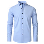 Carregue a imagem no visualizador da Galeria, 6xl New Spring and summer  elastic force non-iron men&#39;s long-sleeved business casual shirt solid color mercerized vertical shirt  Amaijoin
