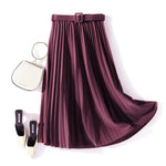 Carregue a imagem no visualizador da Galeria, XFPV 2023 New Autumn Summer Fashion Solid Color High Waist Pleated A Line medium and long Skirt Women SM1983  Amaijoin
