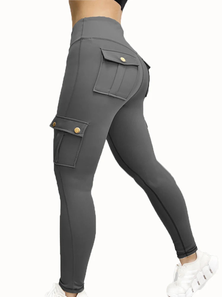 Pockets Gym Leggings Women High Waist Fashion Fitness Pants Skinny Stretch Outdoors Comfortable Sport  Leggings  Amaijoin