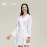 Carregue a imagem no visualizador da Galeria, Birdtree 19Momme 100%Pure Mulberry Silk Mini Robe for Women Silky Sleepwear Ladies Elegant Nightgown Natural Pajamas P3D037QM  Amaijoin
