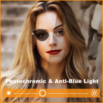 Carregue a imagem no visualizador da Galeria, Fashion Women Cat Eye Photochromic Reading Glasses Butterfly Brand Design Frame Blue Light Blocking Customized Prescription  Amaijoin
