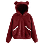 Carregue a imagem no visualizador da Galeria, Autumn Winter Women&#39;s Hoodies Winter Women Long Sleeve Rabbit Ear Hood Sweatshirt Cute Plush Warm Casual Hoodie Tops  Amaijoin
