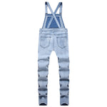 Carregue a imagem no visualizador da Galeria, Stylish Men Biker Jeans Overalls Jumpsuits Streetwear Man Stretch Holes Slim Strap Jeans For Male Trousers  Amaijoin
