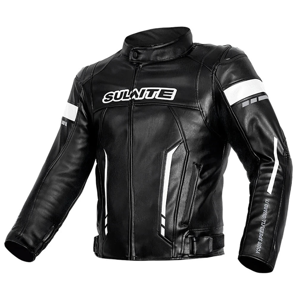 SULAITE Winter Motorcycle Jackets The Four Seasons Warm Leather Clothing Waterproof Motocross Jaquete Detachable Cotton Liner  Amaijoin