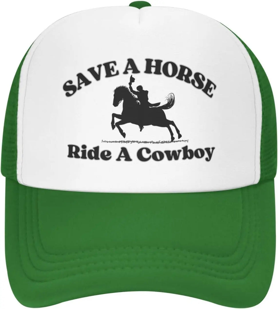 Save a Horse Ride a Cowboy Hat Unisex Adjustable Summer Outdoor Adult Baseball Cap Trucker Hat for Women Men Sun Protection  Amaijoin