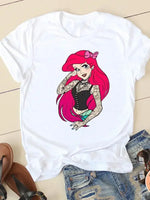 Carregue a imagem no visualizador da Galeria, Women&#39;s T-shirt Short Sleeve Cartoon Graphic Casual Tee Clothes College 90s Style Interconnection Princess Fashion Female  Amaijoin
