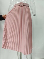 Carregue a imagem no visualizador da Galeria, XFPV 2023 New Autumn Summer Fashion Solid Color High Waist Pleated A Line medium and long Skirt Women SM1983  Amaijoin
