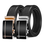 Carregue a imagem no visualizador da Galeria, For Men Famous Work Business Black Cowskin PU Strap Men Leather Belt Metal Automatic Buckle Brand High Quality Luxury Belts  Amaijoin
