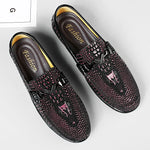 Carregue a imagem no visualizador da Galeria, Trendy Brand Men&#39;s Genuine Leather Shoes Luxurious Banquet Dress Shoes Men&#39;s Low Top Loafers Casual Walking Shoes Big Size：36-47  Amaijoin
