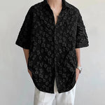 Load image into Gallery viewer, INCERUN Men Shirt Flower Jacquard Loose Korean Style Lapel Short Sleeve Men Clothing Streetwear 2024 Fashion Casual Shirts S-5XL  Amaijoin
