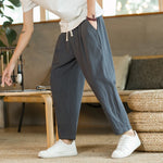 Load image into Gallery viewer, 2023 Summer Men&#39;s Trousers Cotton Linen Fashion Casual Pants Solid Color Breathable Loose Shorts Straight Pants Streetwear M-5XL  Amaijoin
