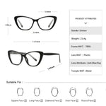 Carregue a imagem no visualizador da Galeria, CLLOIO TR90 Cat Eye Reading Glasses For Women Anti Blue Light Computer Glasses Myopia Hyperopia Prescription Optical Eyeglasses  Amaijoin
