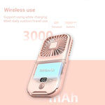 Carregue a imagem no visualizador da Galeria, Mini Portable Outdoor Hand Fan Hanging Neck Fan USB Charging 3000mAh Battery Powered 180° Folding Wireless Table Air Cooling Fan  Amaijoin
