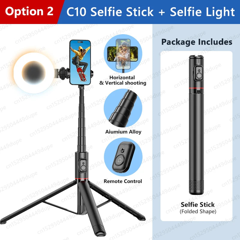 Selfie Stick with Wireless Bluetooth Remote, Portable 72 Inch Aluminum Alloy Selfie Stick Phone Tripod for iOS Android Cellphone  Amaijoin