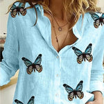 Carregue a imagem no visualizador da Galeria, Elegant Cotton Linen Shirts Women Casual Solid Button Lapel Blouses Shirts Spring Summer Long Sleeve Loose Tops Tunic Blusas  Amaijoin
