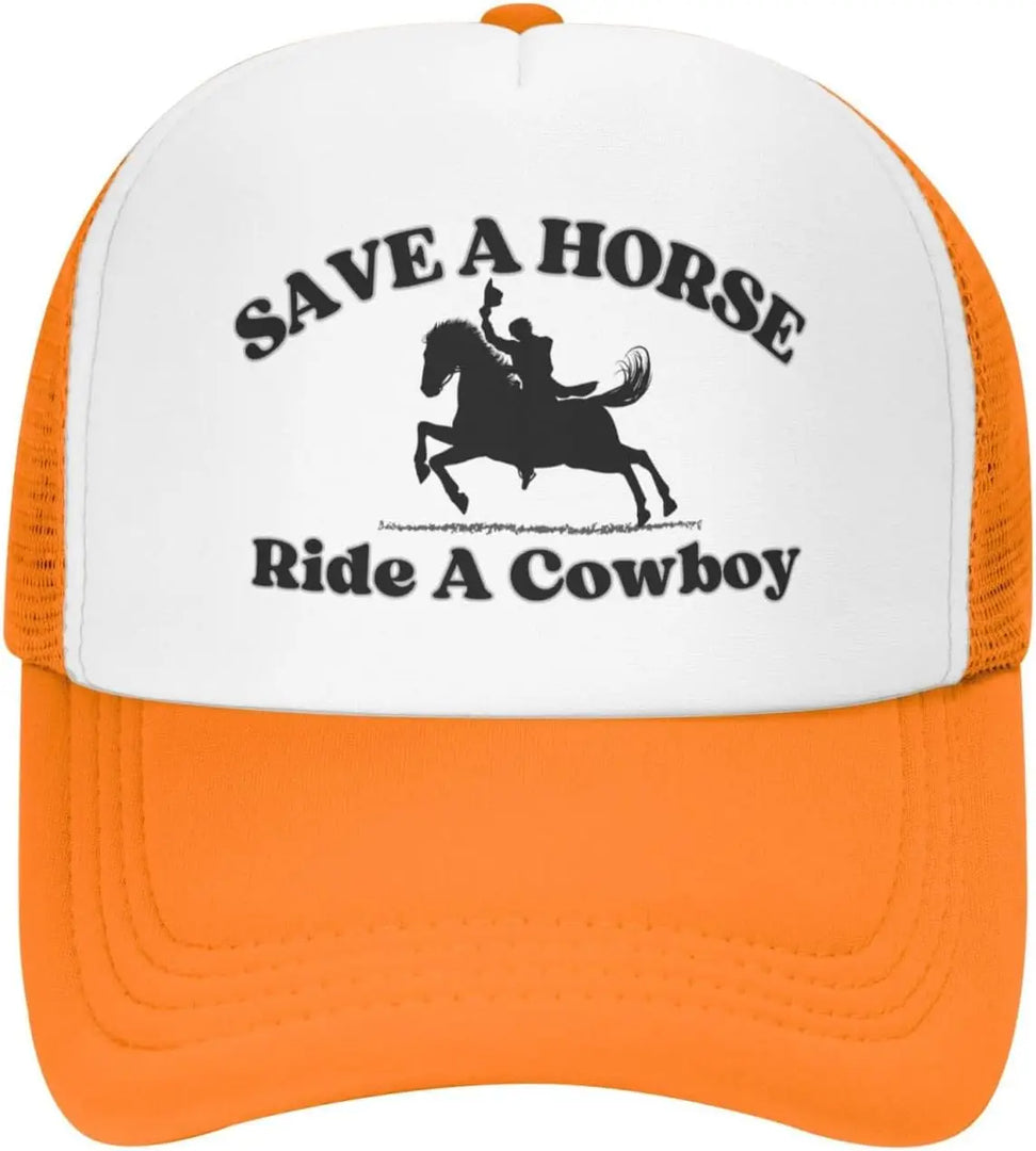 Save a Horse Ride a Cowboy Hat Unisex Adjustable Summer Outdoor Adult Baseball Cap Trucker Hat for Women Men Sun Protection  Amaijoin