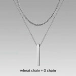 Carregue a imagem no visualizador da Galeria, Vnox 3D Vertical Bar Necklaces for Men, Layering Stainless Steel Geometric Pendant, Layered Wheat Rope Cuban Chain, Boy Collar  Amaijoin
