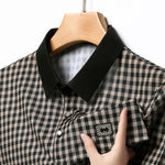 Load image into Gallery viewer, New Men&#39;s Plaid Badge Short Sleeved POLO Shirt Summer Casual Top  Amaijoin
