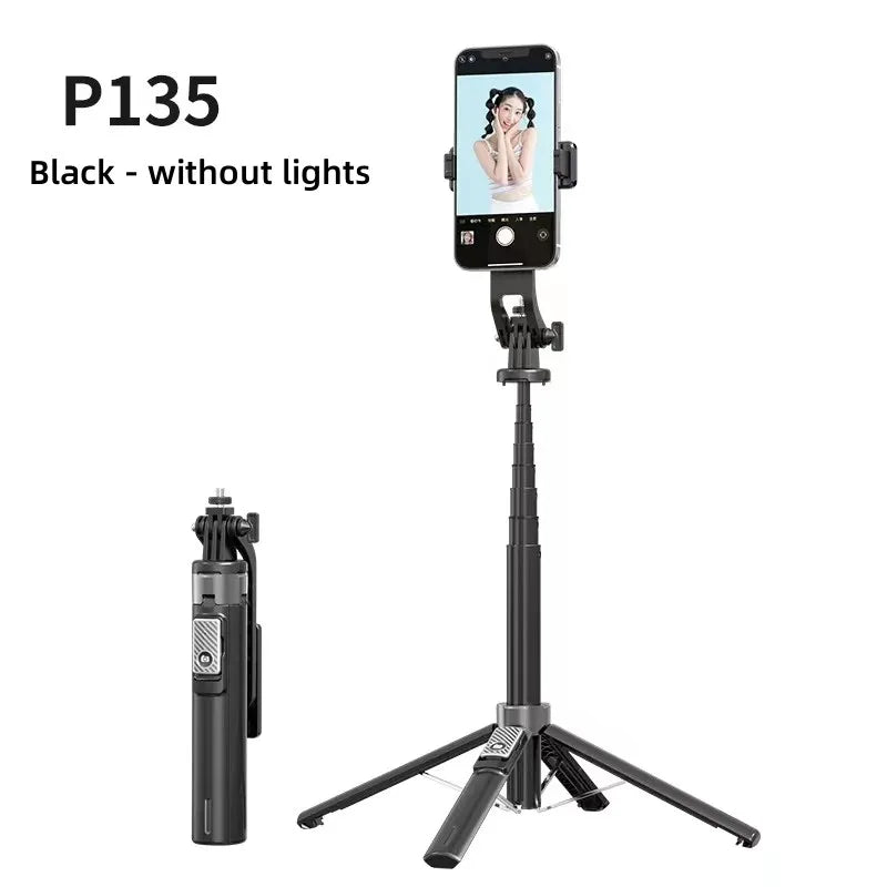 Xiaomi Selfie Stick Extendable Selfie Stick135cm Tripod with 2 LED Light for Vlogging, Live Streaming, Travel  Amaijoin