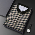 Load image into Gallery viewer, New Men&#39;s Plaid Badge Short Sleeved POLO Shirt Summer Casual Top  Amaijoin
