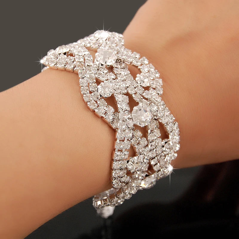 New Fashion Charm Bracelets 925 Silver AAAAA Zircon Crystal Women Bracelet Wedding Engagement Luxury Jewelry  Amaijoin