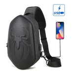 Carregue a imagem no visualizador da Galeria, Running Chest Bag for Men USB Charging Fashion Streetwear Sling Pack Crossbody Motor Cycling Backpack for College Student Unisex  Amaijoin
