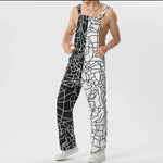 Load image into Gallery viewer, 2023 Men Jumpsuits Print Patchwork Sleeveless Streetwear Summer Suspenders Rompers Fashion Male Straps Overalls S-5XL INCERUN  Amaijoin
