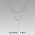 Carregue a imagem no visualizador da Galeria, Vnox 3D Vertical Bar Necklaces for Men, Layering Stainless Steel Geometric Pendant, Layered Wheat Rope Cuban Chain, Boy Collar  Amaijoin
