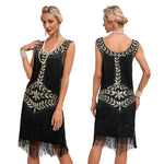 Carregue a imagem no visualizador da Galeria, 1920 European and American Retro Sequined Dress Gatsby Ball Fringed Dress Party Party Beaded Toasting Dress  Amaijoin
