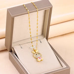 Load image into Gallery viewer, New In Sparkling Sweet Sexy Zircon Crystal Rabbit Pendant Necklaces For Women Trendy Ladies Stainless Steel Neck Chain Jewelry  Amaijoin
