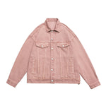 Carregue a imagem no visualizador da Galeria, Baggy Men&#39;s Denim Jacket Oversized Streetwear Fashion Harajuku 100% Cotton Casual Jacket Autumn Pink White Green Couple Clothes  Amaijoin
