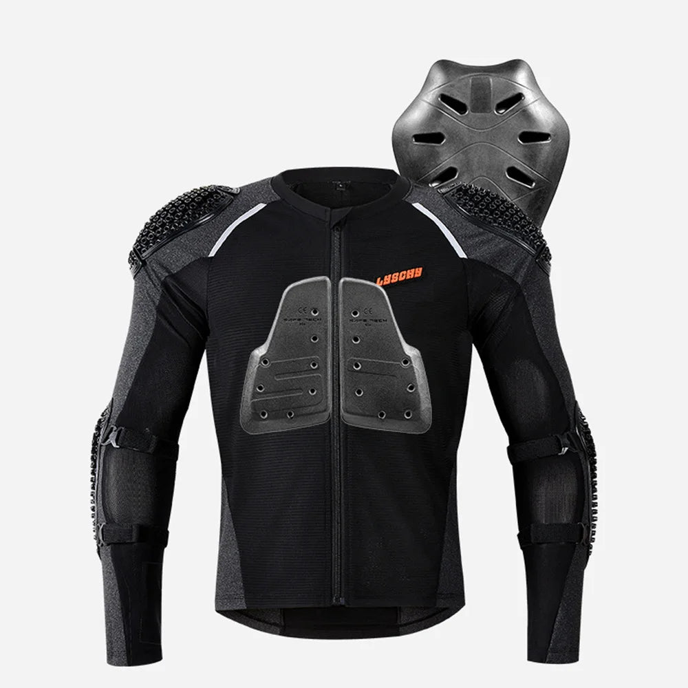 LYSCHY Motorcycle Jacket Men Full Body Armor Breathable Mesh Motorcycle Chest Armor Motocross Racing Protective Gear Moto Jacket  Amaijoin