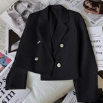 Carregue a imagem no visualizador da Galeria, Fashion Short Women Blazers Elegant Female Suits Jacket Tops Casual   Solid Long Sleeve Office Lady Blazer Coat Spring Autumn  Amaijoin
