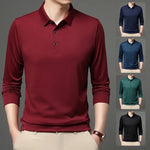 Carregue a imagem no visualizador da Galeria, 5-color Men&#39;s Solid Color Casual Fashion Long Sleeved Polo T-shirt  Amaijoin
