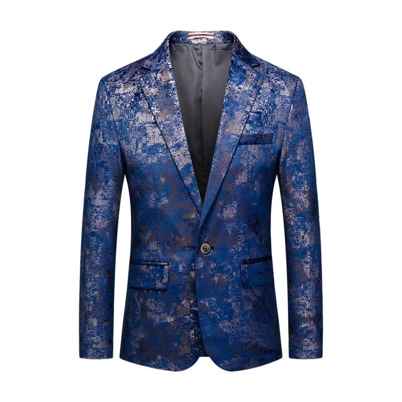 2023 Fashion New Men's Casual Boutique Business Holiday Flower Suit / Male Slim Floral Blazer Jacket Coat  Amaijoin