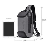 Carregue a imagem no visualizador da Galeria, Men Anti-theft Lock Multifunction Shoulder Bags USB Charging Sling Crossbody Travel Messenger Chest Bag Pack For Male  Amaijoin
