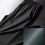 Carregue a imagem no visualizador da Galeria, Men&#39;s Summer Ice Silk Pants Mesh Breathable Casual Thin Quick Dry Pants Loose Elastic Beam Feet Pants Sports Fitness Pants  Amaijoin
