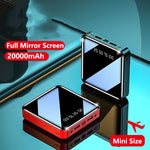 Load image into Gallery viewer, 20000mAh Mini Power Bank Portable Charger Full Mirror Screen LED Light Digital Display Poverbank External Battery Pack Powerbank  Amaijoin
